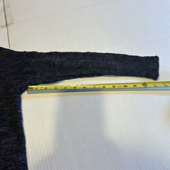 Free People oversized purple black magenta V neck 3 button sweater low high back - Picture 7 of 11